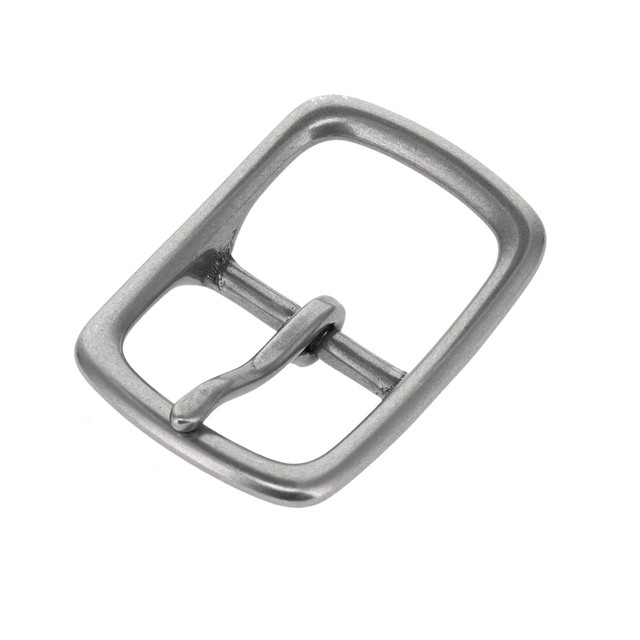1210 Nickel Matte, Center Bar Buckle, Solid Brass-LL