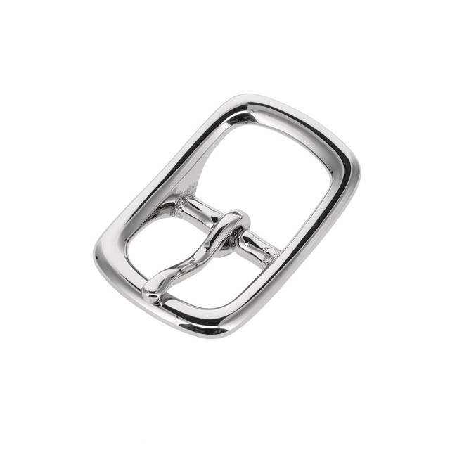 1210 Nickel Plate, Center Bar Buckle, Solid Brass-LL