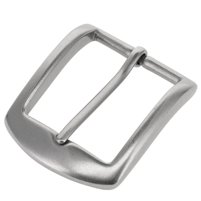 B8504 Nickel Matte, Heel Bar Buckle, Solid Brass-LL, Multiple Sizes