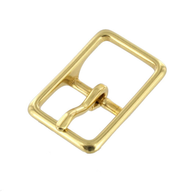 121 Natural Brass, Center Bar Buckle, Solid Brass-LL, Multiple Sizes