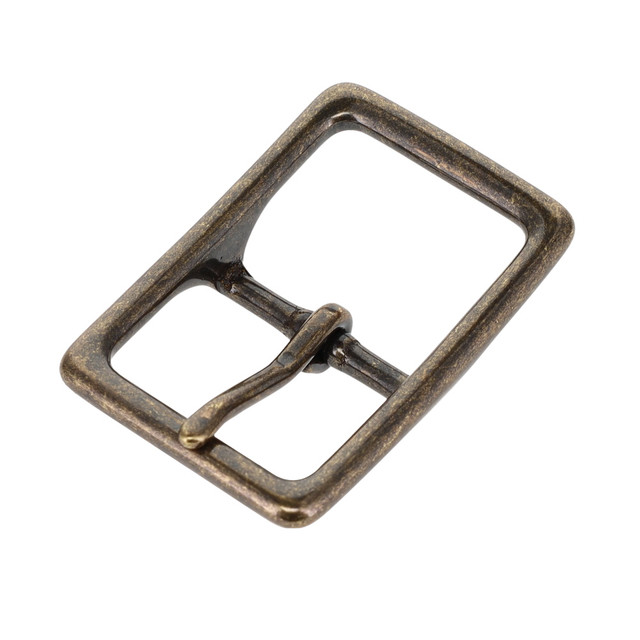121 Antique Brass, Center Bar Buckle, Solid Brass-LL