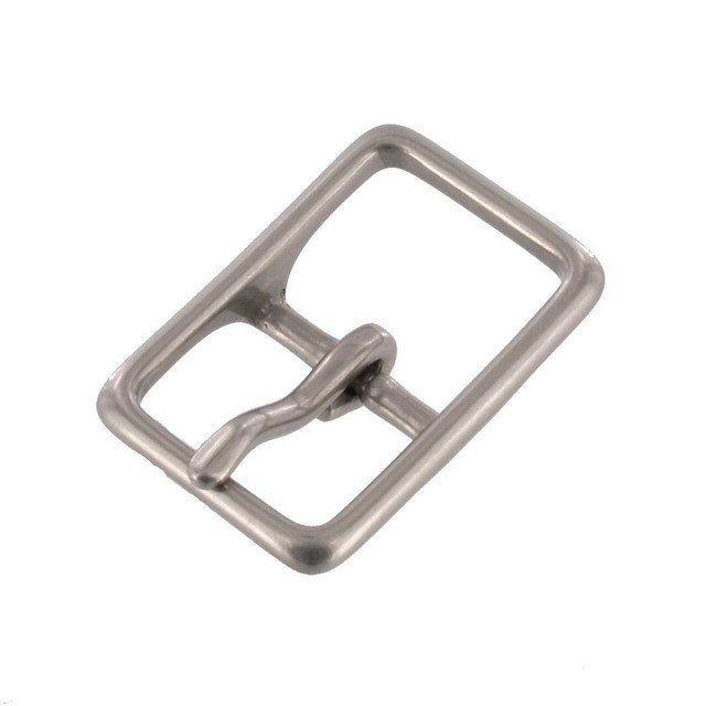 121 Nickel Matte, Center Bar Buckle, Solid Brass-LL, Multiple Sizes