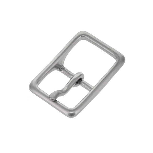 121 Nickel Matte, Center Bar Buckle, Solid Brass-LL