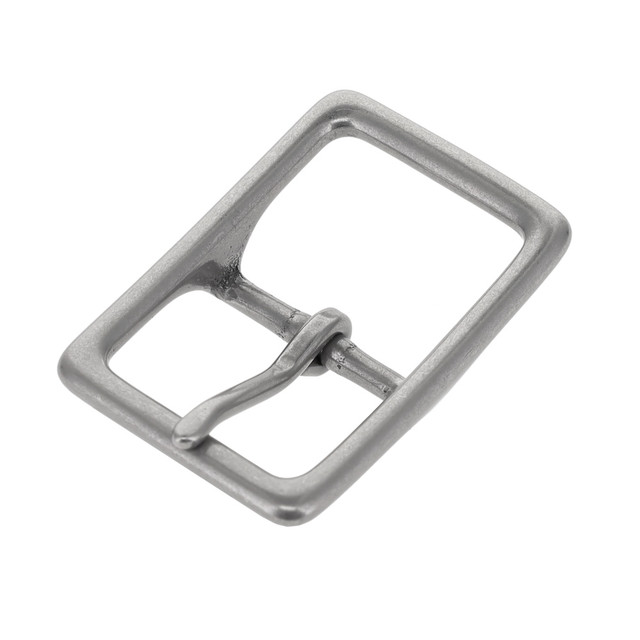 121 Nickel Matte, Center Bar Buckle, Solid Brass-LL