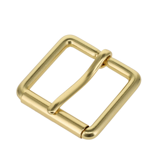 B7100 Natural Brass, Roller Buckle, Solid Brass-LL, Multiple Sizes