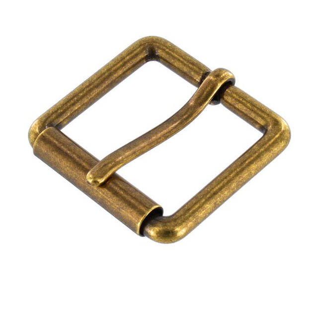 B7100 Antique Brass, Roller Buckle, Solid Brass-LL, Multiple Sizes