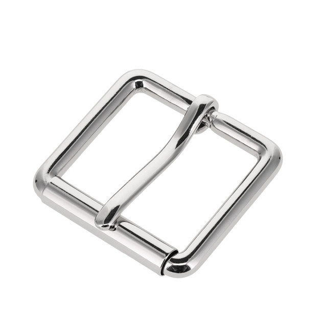 B7100 Nickel Plate, Roller Buckle, Solid Brass-LL, Multiple Sizes