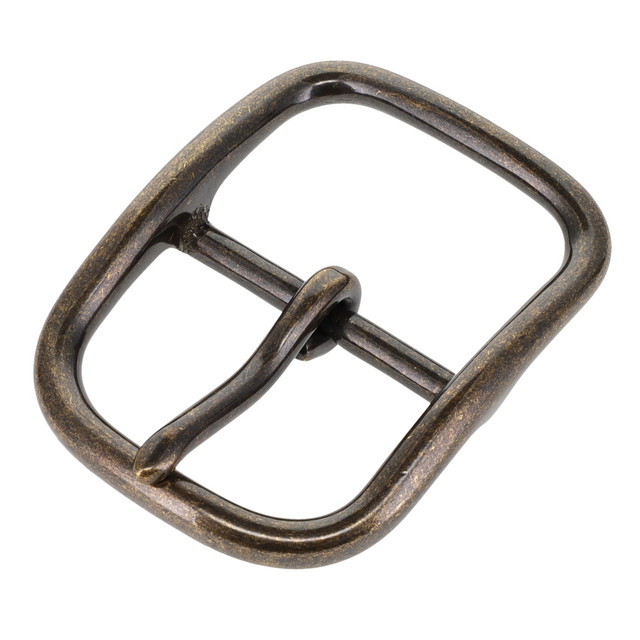 B9586 Antique Brass, Center Bar Buckle, Solid Brass-LL