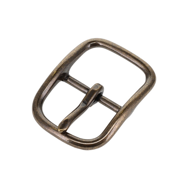 B9586 Antique Brass, Center Bar Buckle, Solid Brass-LL