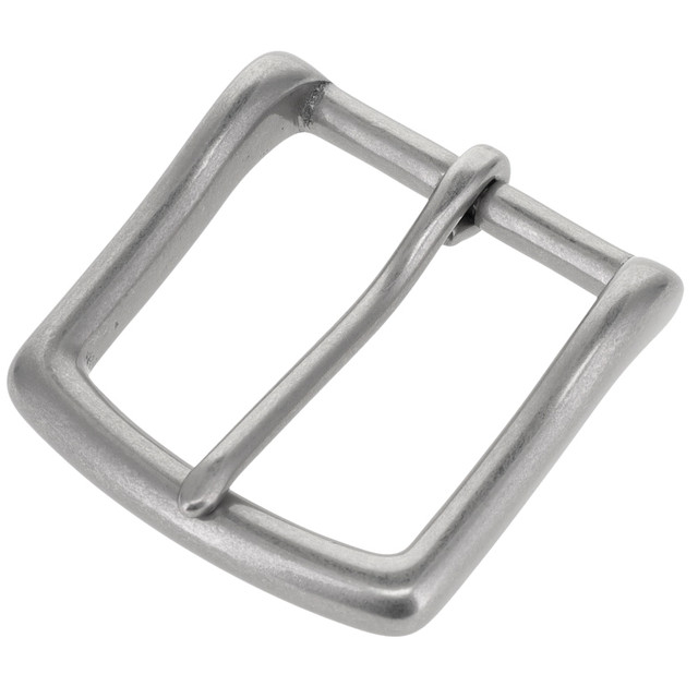 B1049 Nickel Matte, Heel Bar Buckle, Solid Brass-LL, Multiple Sizes
