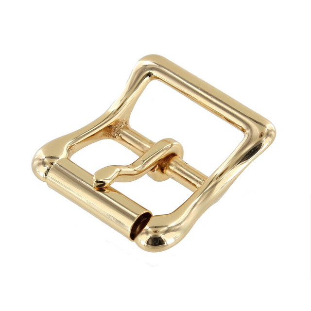 B6226 Gold Plate, Roller Buckle, Solid Brass-LL, Multiple Sizes