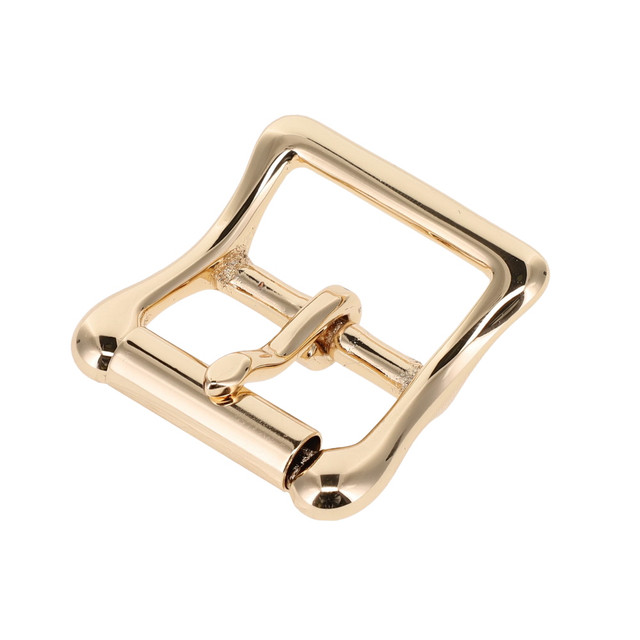 B6226 Gold Plate, Roller Buckle, Solid Brass-LL