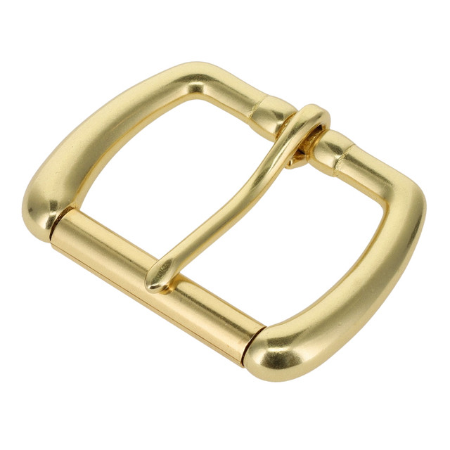 B1187 Natural Brass, Roller Buckle, Solid Brass-LL, Multiple Sizes