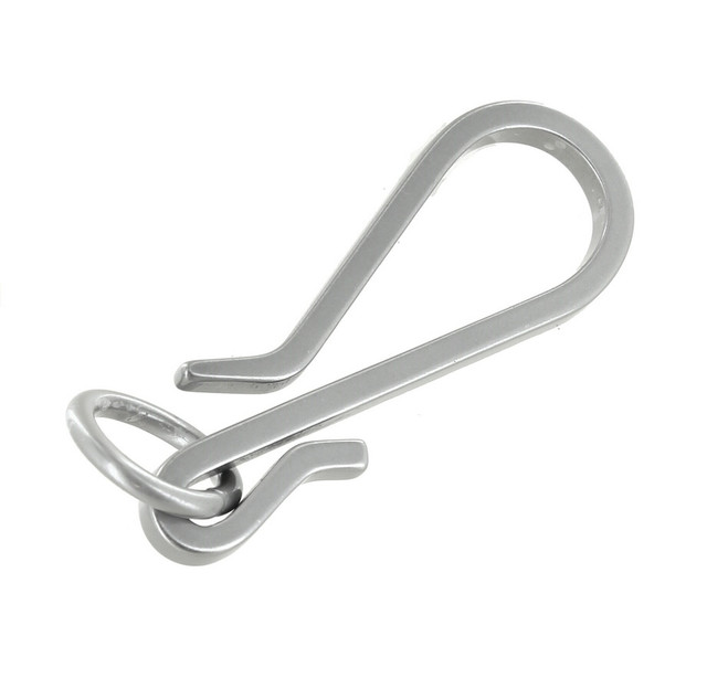 C5462 Nickel Matte, Fish Hook Key Chain, Solid Brass-LL