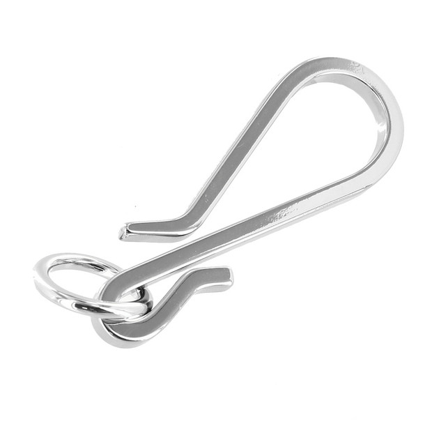 C5462 Nickel Plate, Fish Hook Key Chain, Solid Brass-LL