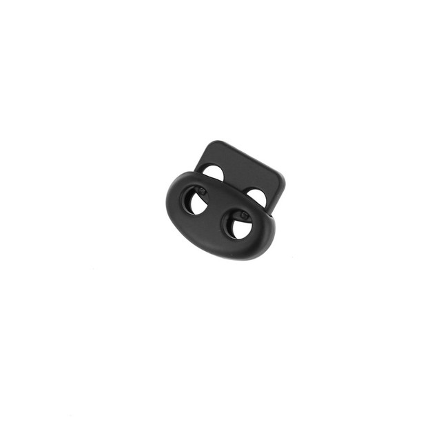 C5537 Black Matte, Double Hole Round Cord Lock, Zinc