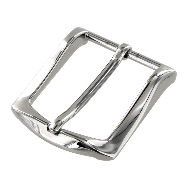 B8989 Nickel Plate, Heel Bar Dress Buckle, Solid Brass-LL, Multiple Sizes