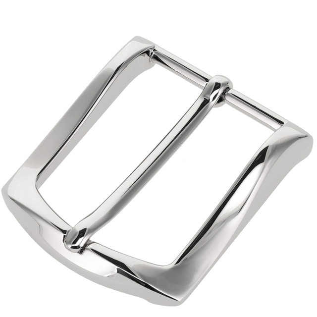 B8989 Nickel Plate, Heel Bar Dress Buckle, Solid Brass-LL, Multiple Sizes