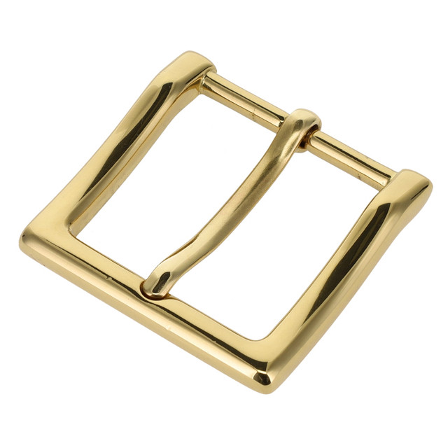 B8790 Polished Brass, Heel Bar Dress Buckle, Solid Brass-LL, Multiple Sizes