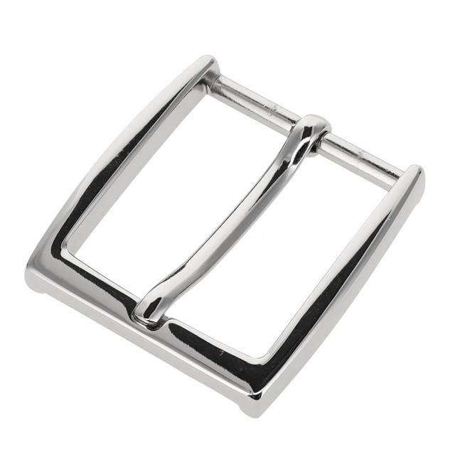 B8791 Nickel Plate, Heel Bar Dress Buckle, Solid Brass-LL, Multiple Sizes