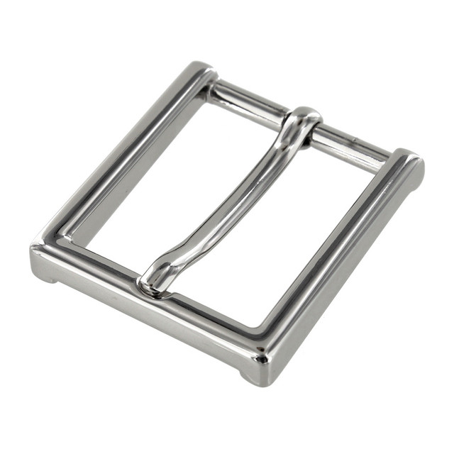 B8792 Nickel Plate, Heel Bar Dress Buckle, Solid Brass-LL, Multiple Sizes