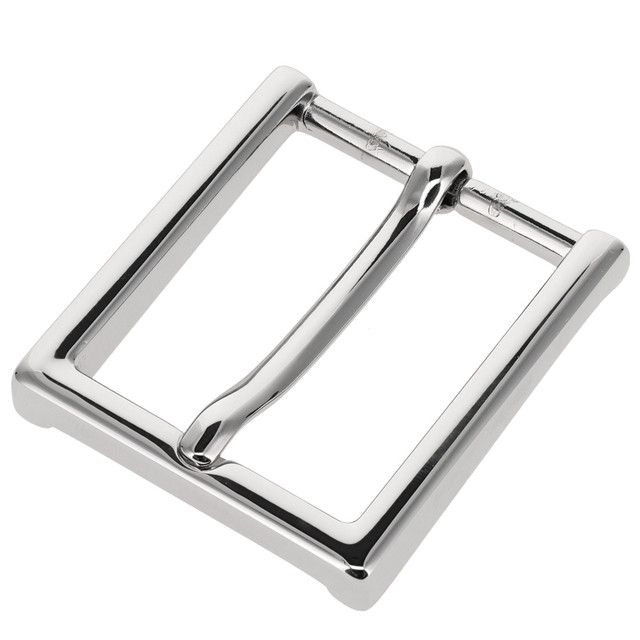 B8792 Nickel Plate, Heel Bar Dress Buckle, Solid Brass-LL, Multiple Sizes