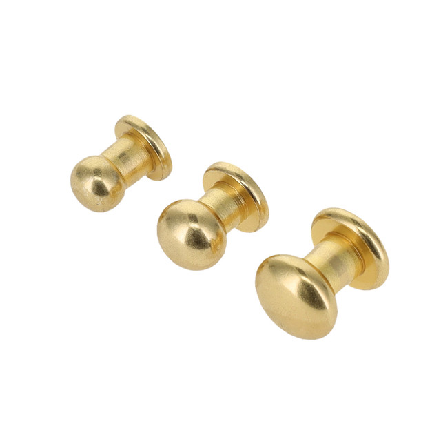 Collar Button, Natural Brass, Solid Brass-LL, Multiple Sizes ***Requires the back post B-1414, sold separately***