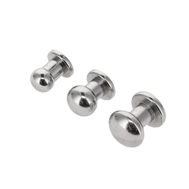 Collar Button, Nickel Plate, Solid Brass-LL, Multiple Sizes ***Requires the back post B-1414, sold separately***