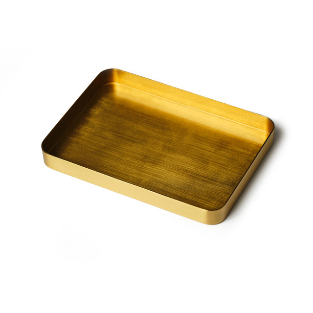 C5386 Brushed Brass, Valet Tray, Solid Brass-LL
