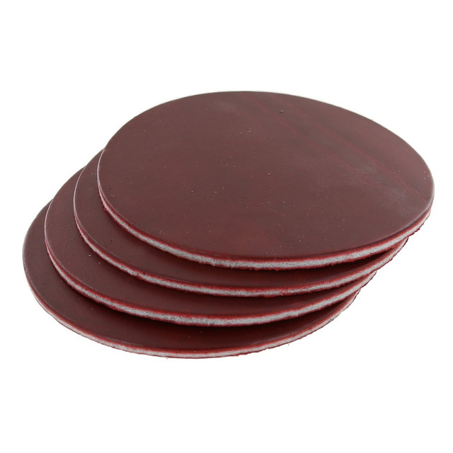 Leather Coasters, Horween Cavalier, Circle, London Bus Red (4pc set)