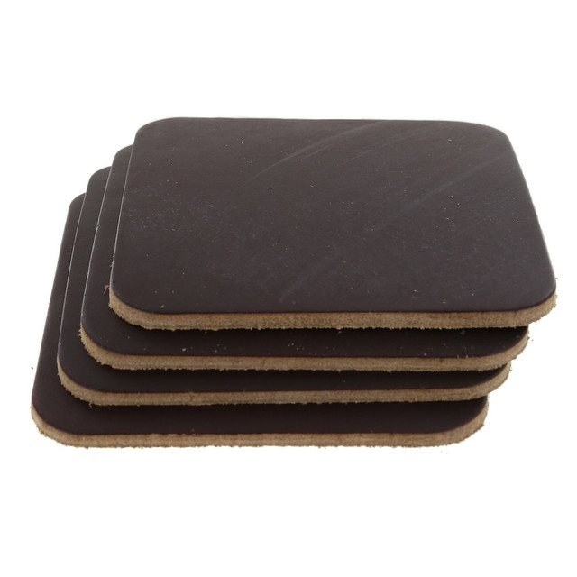 Leather Coasters, Horween Chromexcel, Square, Burgundy (4pc set)