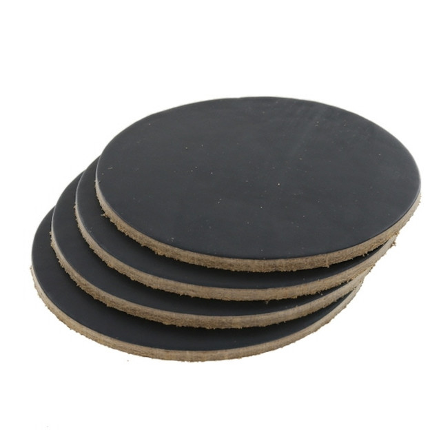 Leather Coasters, Horween Chromexcel, Circle, Navy (4pc set)