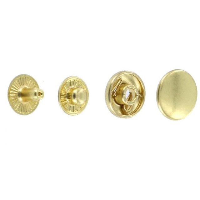 Glove Snap Fastener, Natural Brass, Solid Brass (100 per bag)