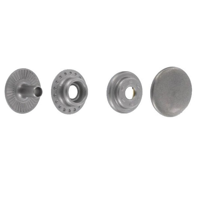 Line 20 / Line 24 Ring Socket Snap Fasteners, Nickel Matte, Solid Brass (100 per bag)