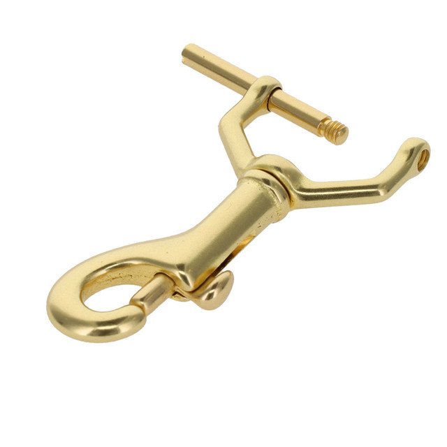 C5650 1" Natural Brass, Swivel Bolt Snap w/ Removable Pin, Solid Brass-LL