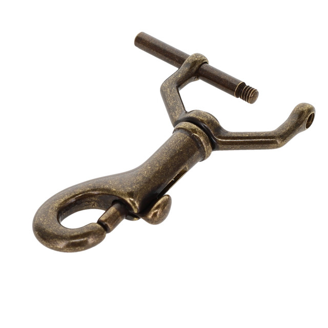 C5650 1" Antique Brass, Swivel Bolt Snap w/ Removable Pin, Solid Brass-LL