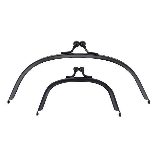 Metal Purse Frame, Round, Black Matte