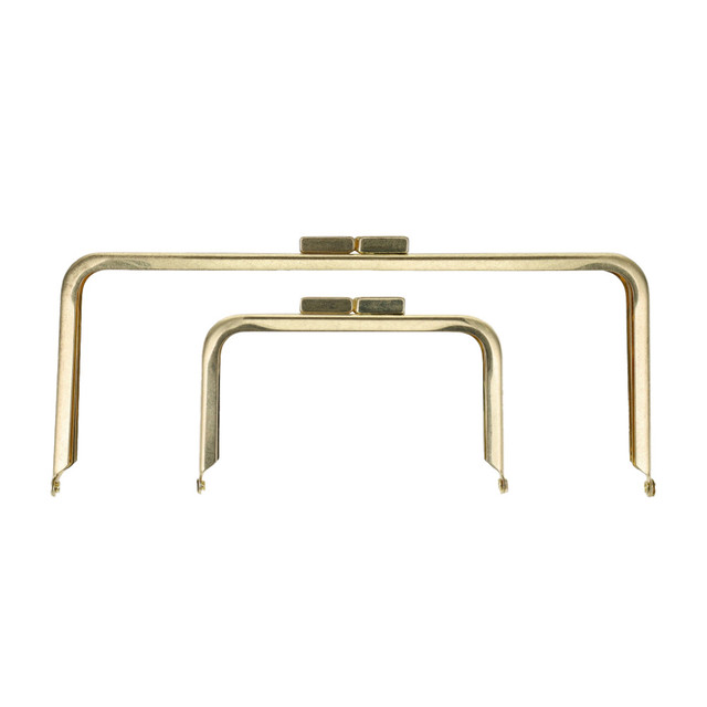 Metal Purse Frame, Square, Natural Brass Plate