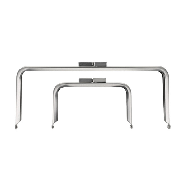 Metal Purse Frame, Square, Nickel Matte