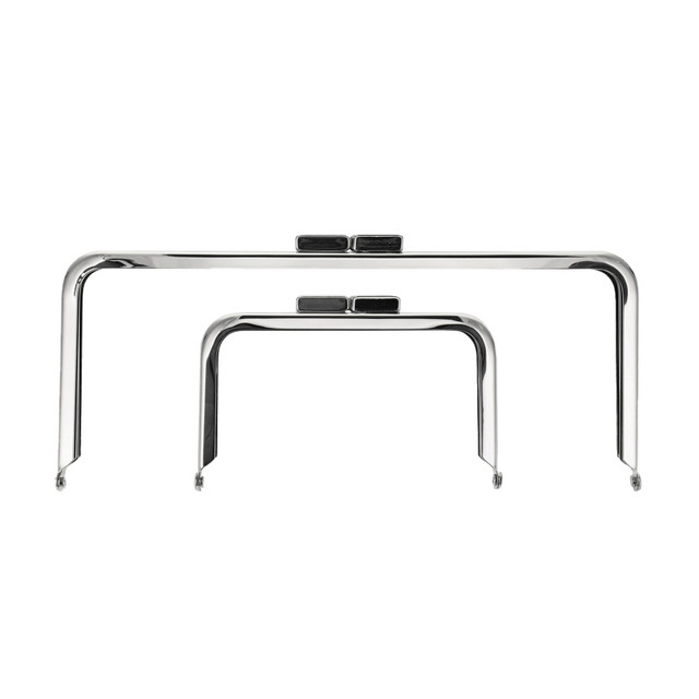 Metal Purse Frame, Square, Nickel Plate