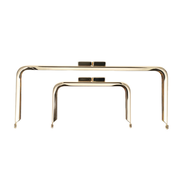 Metal Purse Frame, Square, Gold Plate