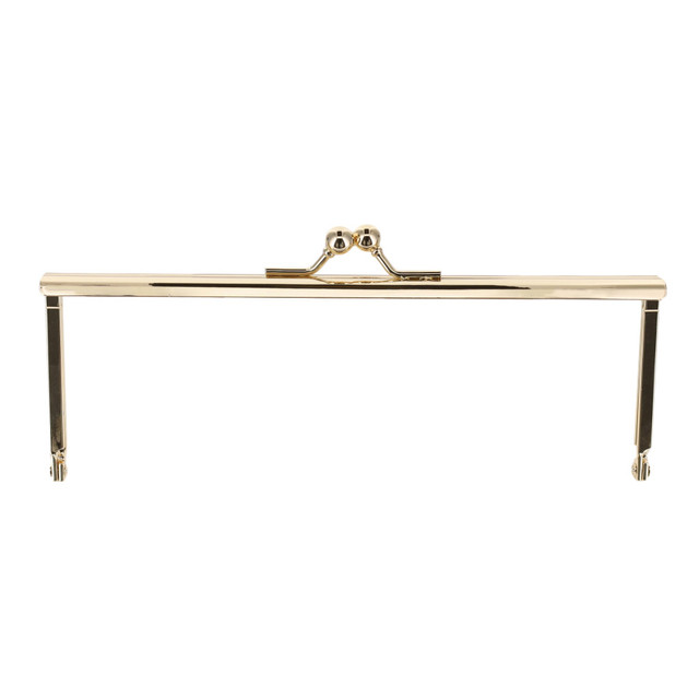 Metal Purse Frame, Square w/ Covered Legs, Gold Plate
