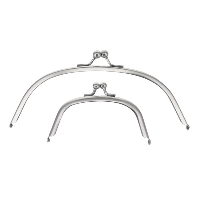 Metal Purse Frame, Round, Nickel Matte