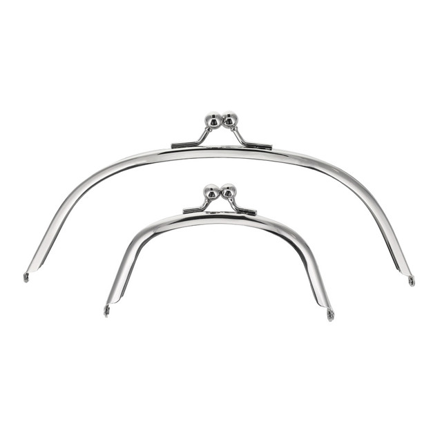 Metal Purse Frame, Round, Nickel Plate