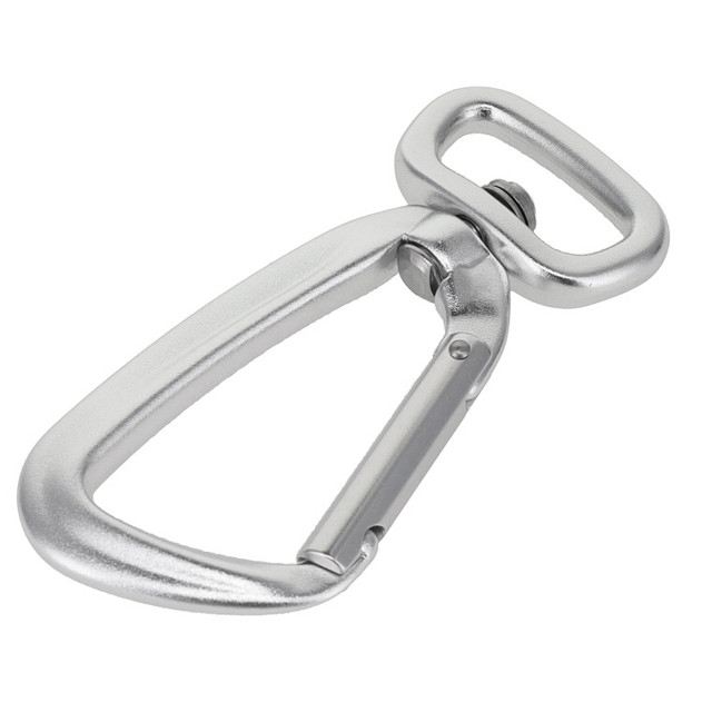 C5800 Silver Semi-Matte, Non Lock Swivel Carabiner, Aluminum
