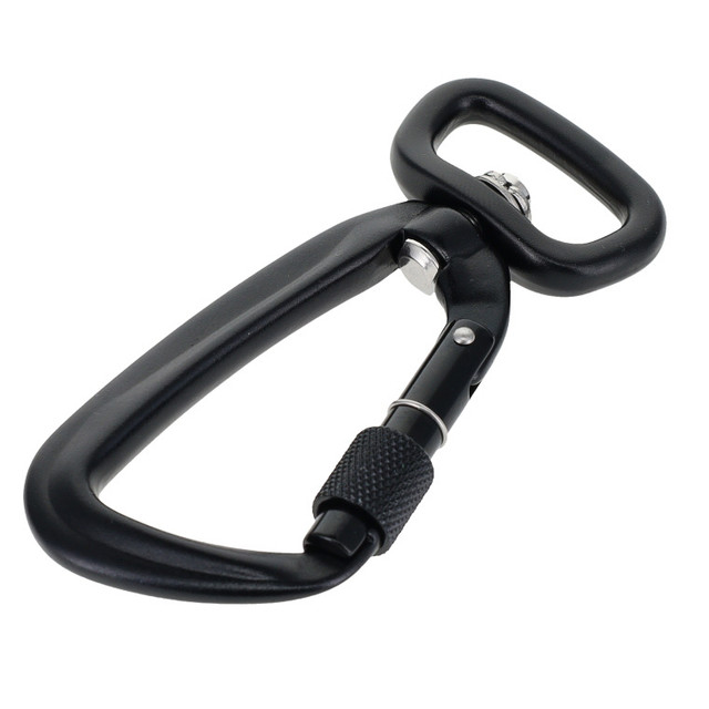 C5810 Black, Screw Lock Swivel Carabiner, Aluminum