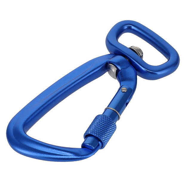 C5810 Blue, Screw Lock Swivel Carabiner, Aluminum