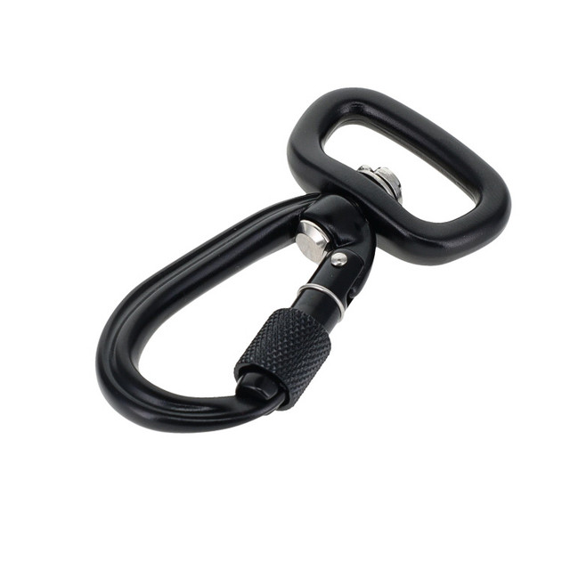 C5835 Black, Screw Lock Swivel Carabiner, Aluminum