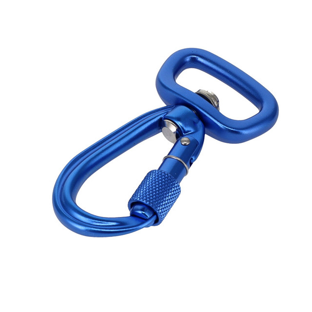 C5835 Blue, Screw Lock Swivel Carabiner, Aluminum