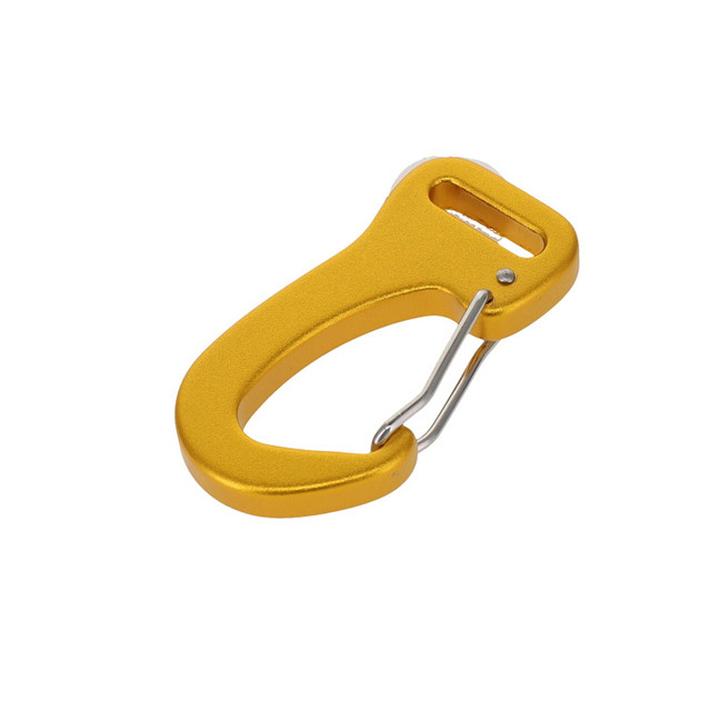 C5860 Gold Semi-Matte, Wiregate Lever Snap Carabiner, Aluminum